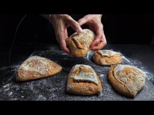 ASMR making sourdough ciabatta bread