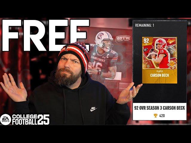 And Its A Free 92 Overall Carson Beck...W Or L?