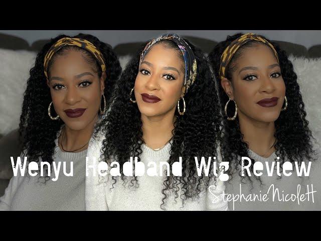 Amazon Curly Headband Wig Review featuring Wenyu Hair | StephanieNicoleH