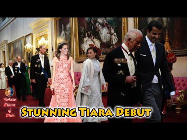 Catherine STEAL SPOTLIGHT in Stunning Tiara Debut At Grand State Banquet For Qatar's Emir