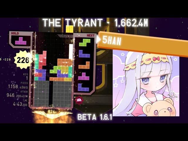 Quick Play 2 - The Tyrant, 1,662.4m by 5han - TETR.IO High Level Replays