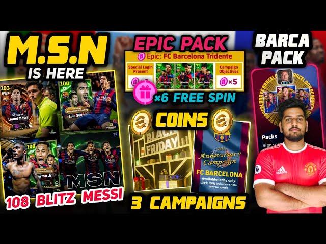 MSN Pack Today 108 Blitz Messi | ×6 Free Epic Spin| Barca+Black Friday Campaign|Flick Manager Pack