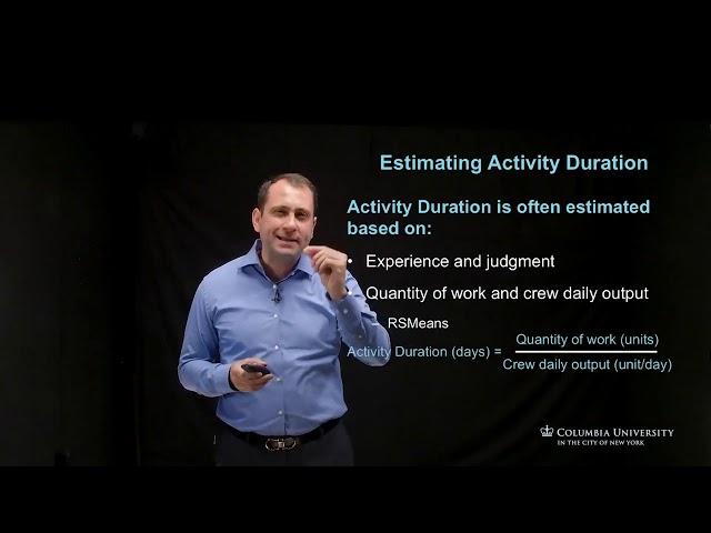 Estimating Activity Duration Part 1 - Construction Project Management