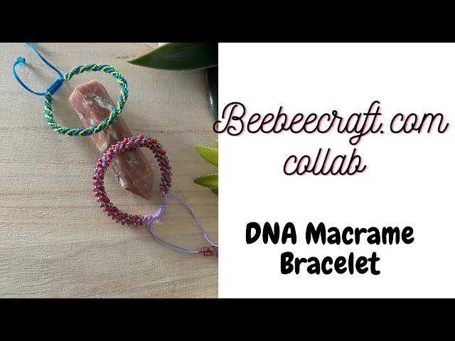 How to make a Macrame Bracelet|Easy Bracelet|Beaded Bracelet|Adjustable Bracelet|Beebeecraft Collab