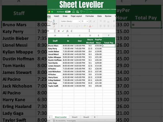 Calculating Salary Pay Hours in Excel Made Easy