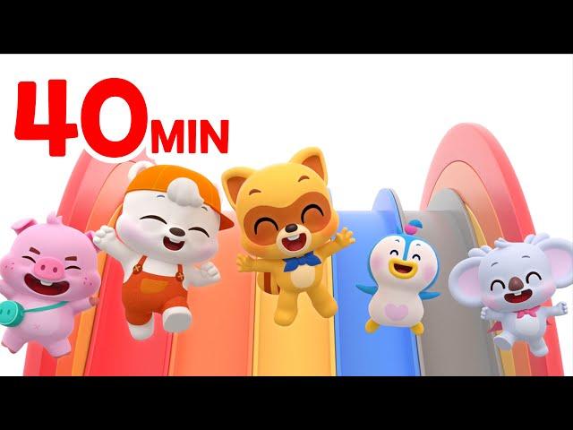 Learn Colors with Rainbow Slides + More ️ | 40 min Cartoon | For Kids | Colors for Kids