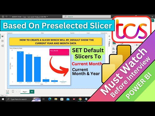 #tcs Scenario Based POWER BI Interview Q & A - On Default Slicer Selection to Current Month & Year