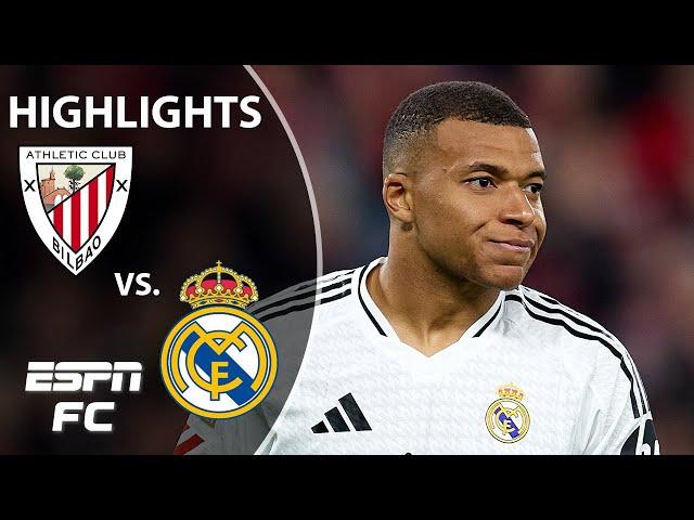 KYLIAN MBAPPE MISSES PENALTY️  Real Madrid vs. Athletic Club | LALIGA Highlights | ESPN FC