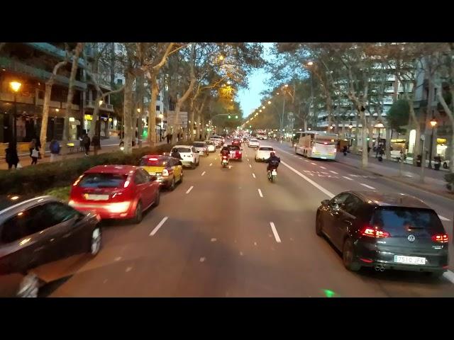 Driving through Barcelona