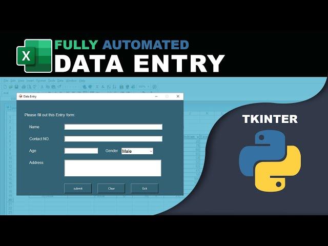 Fully Automated Data Entry User Form Using Python | GUI Tkinter Project