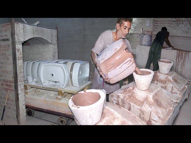 How to Make Ceramic Bath Basins | Complete Process of Manufacturing Wash Basin at Factory