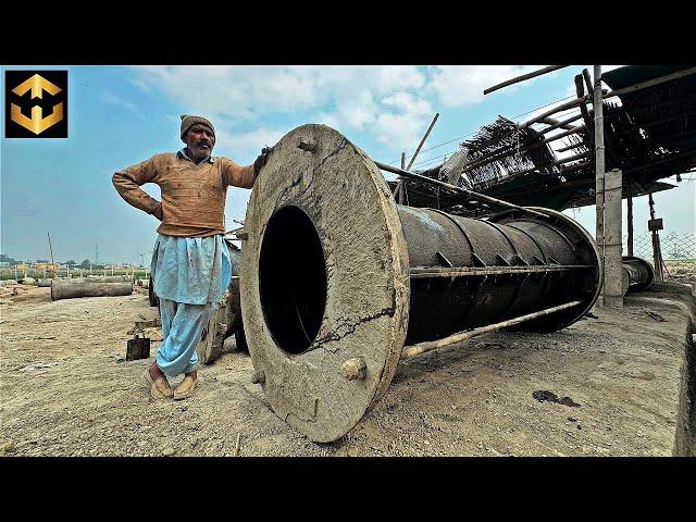 Amazing Process of making Sewerage Cement Pipe are made in Factory mass Production