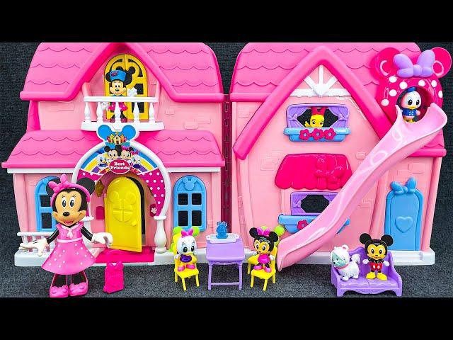 TOY COLLECTION | Unboxing & Review Disney Cute Pink Minnie mouse Luxury Vacation Villa Party ASMR