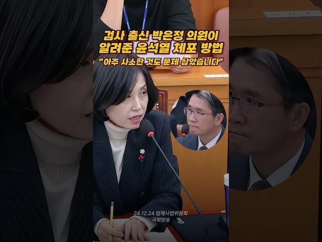 검사 출신 박은정 의원이 알려준 윤석열 체포 방법 "아주 사소한 것도 문제 삼았습니다."
