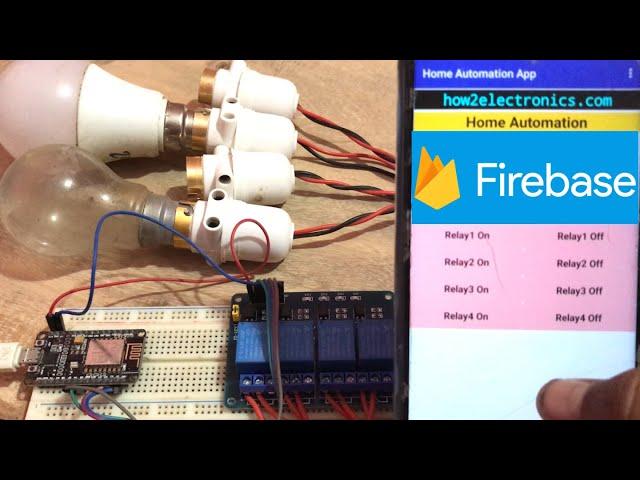 Home Automation with Google Firebase & ESP8266 | MIT App Inventor | Relay Appliances Control