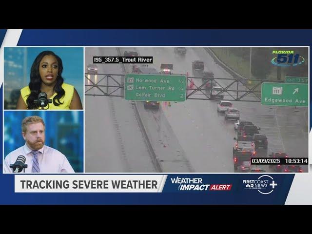 Tracking thunderstorms, heavy rain and crashes around the First Coast Sunday