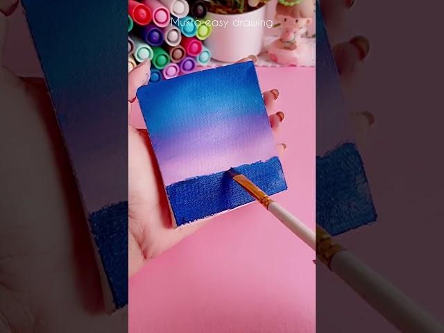 Mini Canvas Aesthetic Painting #shorts #art #painting #youtubeshorts