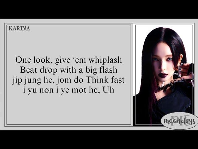 AESPA (에스파) - Whiplash 'Easy Lyrics'