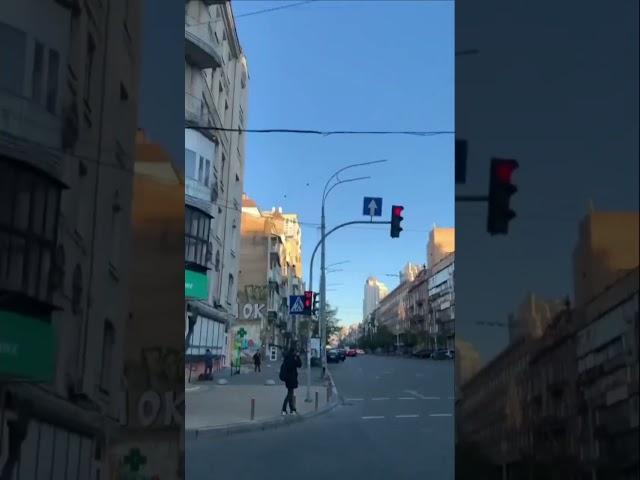 Moment of 'kamikaze drone' strike on Kyiv