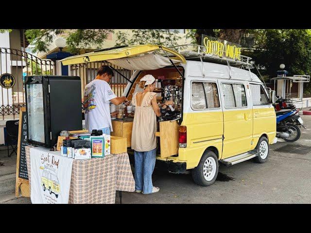 Cafe Vlog Mini Coffee Shop Van Bar Mobile Car Kopi Barista Young Dream Small Business Relax Anxiety