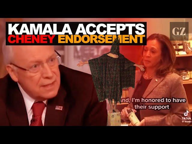 Kamala joyfully accepts war criminal Cheney endorsement