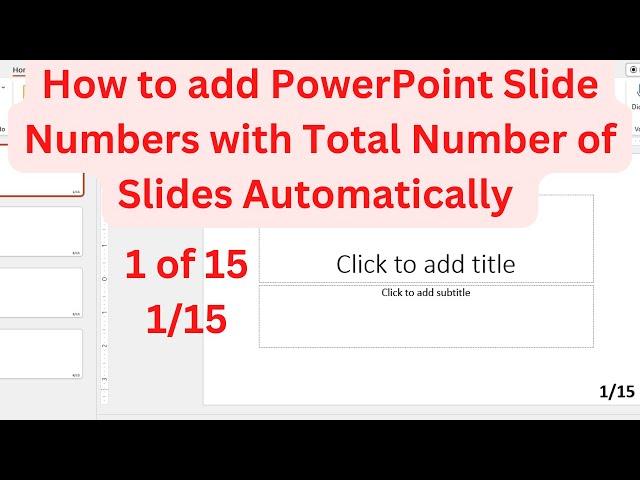 How to Show the PowerPoint Slide Numbers with Total Number of Slides |  PowerPoint Slides Number