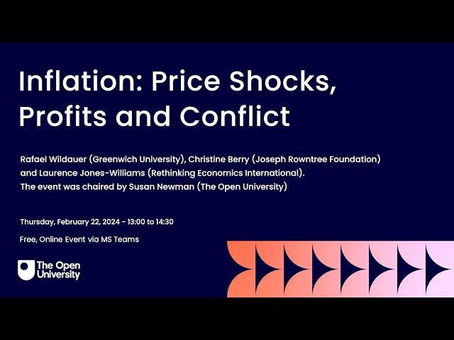 Inflation Price Shocks Profits and Conflict - Economics Seminar Series