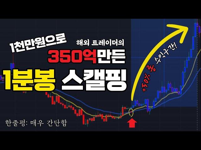 천만원→350억 트레이더의 아주 간단한 1분봉 스캘핑 매매법