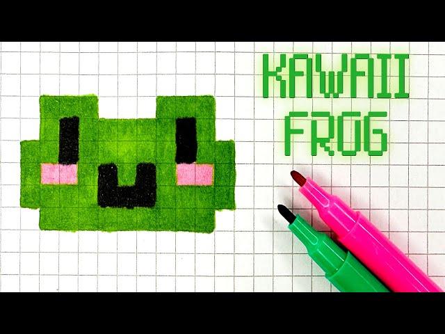 How To Draw A Kawaii Frog - Handmade Pixel Art #pixelart