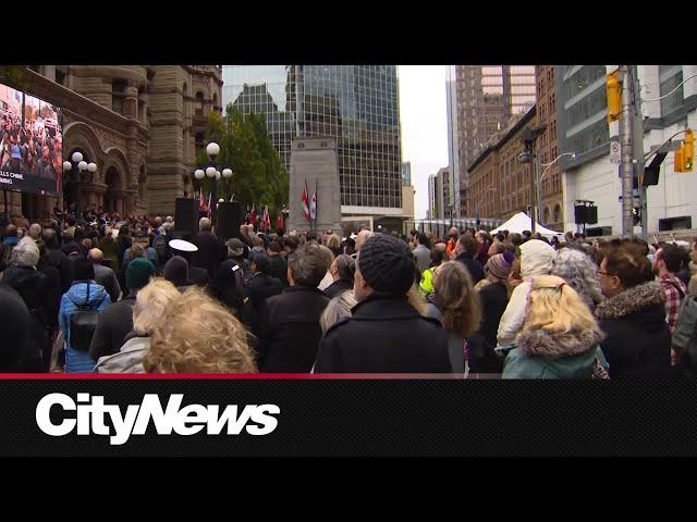 Hundreds gather for Remembrance Day ceremony at Old City Hall