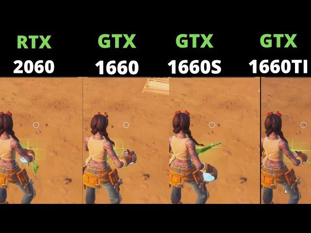 Fortnite RTX 2060 vs GTX 1660 Ti vs GTX 1660 SUPER vs GTX 1660