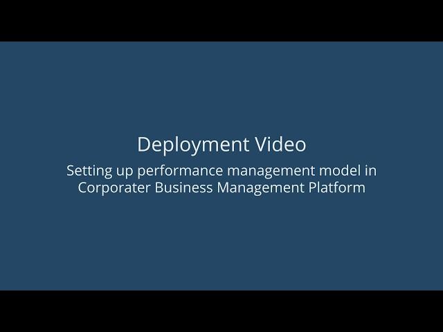 How to set up Corporate Performance Management model with Corporater Business Management Platform