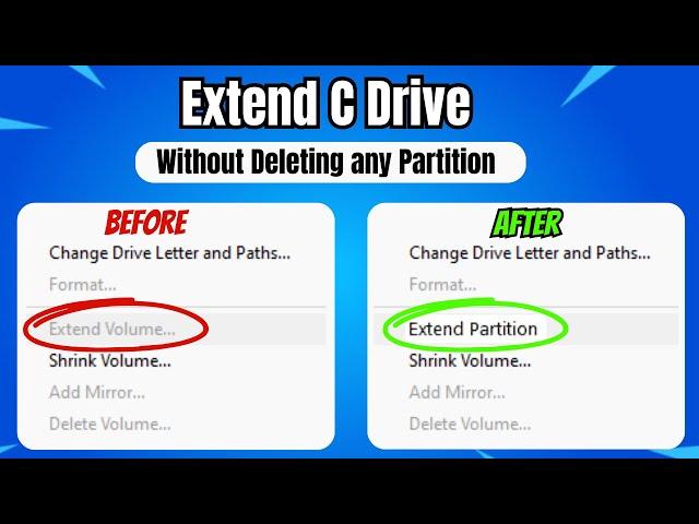 Extend C Drive Without Deleting any Partition (FIX Extend Volume Greyed Out) EASY