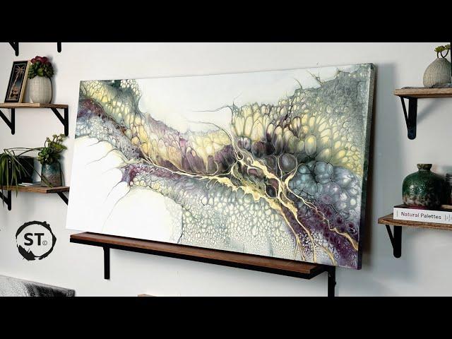 MUST SEE!  Large Canvas Pearl painting | WILD colors! "Effervescence"