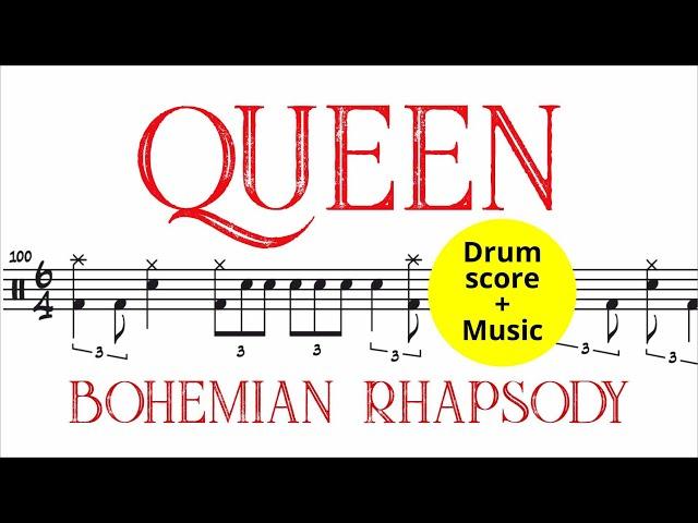 Queen - Bohemian Rhapsody [DRUM SCORE + MUSIC]