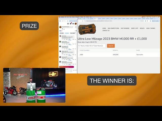 LIVE DRAW! 06/08/24 - BMW M1000RR, Yamaha Tenere 700, more bikes, tech, and tools!