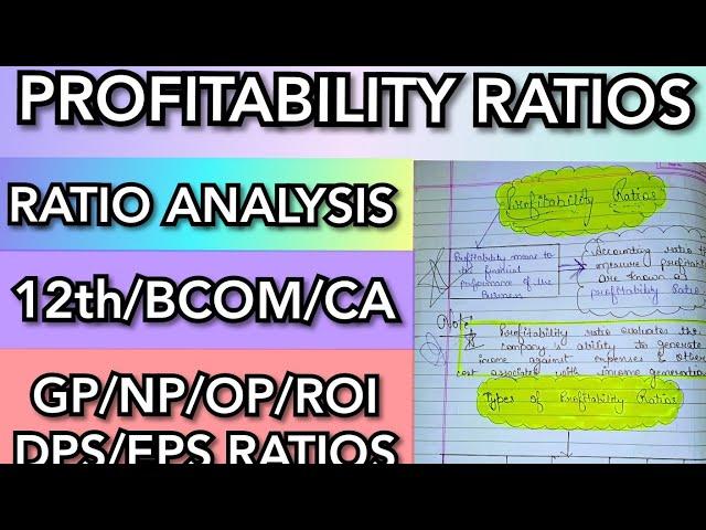 Ratio Analysis ( Profitability ratios )