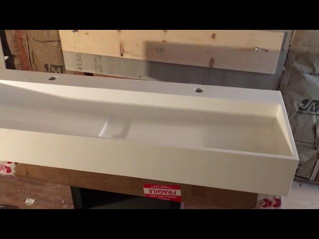 Wall hung Double Bathroom sink installation