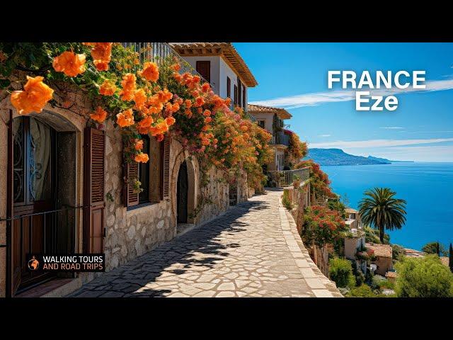 Eze France - French Village Tour of one of the Most Beautiful Villages in France - 4k video walk