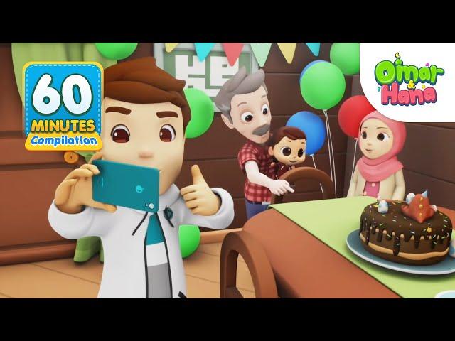 Omar & Hana Compilation 1 Hour | Islamic Series & Songs For Kids | Omar & Hana English