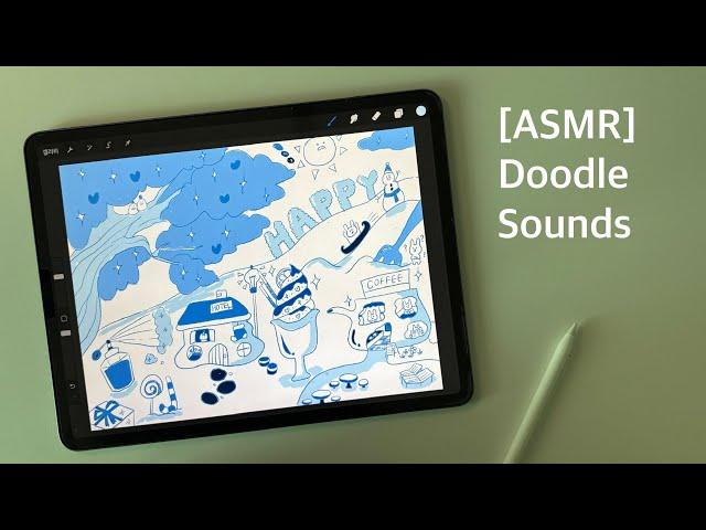 [ASMR] Doodle ASMR, Inaudible sounds, Whispering, Relaxing Ipad Drawing 