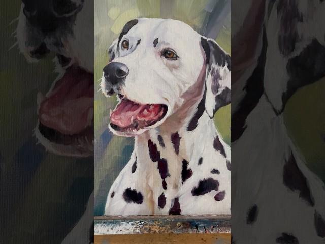 Dalmatian oil painting #dalmation #oilpainting #dogartist #dogart #artstudio #artist