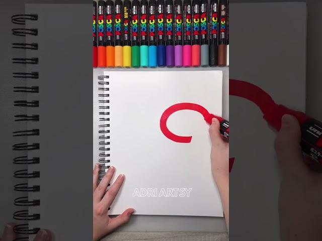 Activating my THICCC RED Posca Marker and Drawing with it! #shorts