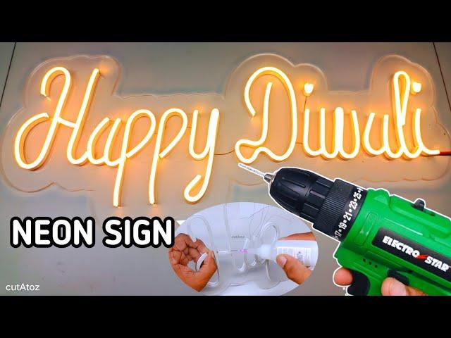 How to Make Happy Diwali Neon Sign with LED Neon Lights | Happy Diwali 2024