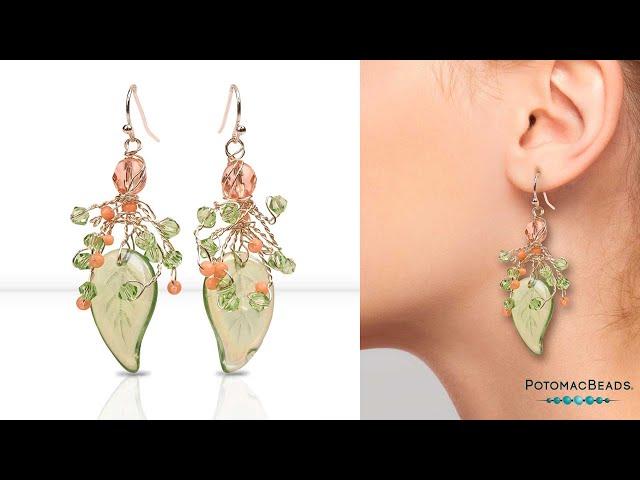 French Floral Wire Leaf Earrings - DIY Jewelry Making Tutorial by PotomacBeads