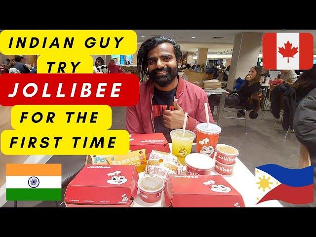 Watch Indian Eats Jollibee for the First Time - He LOVES it! Jollibee Vancouver | Buhay Canada