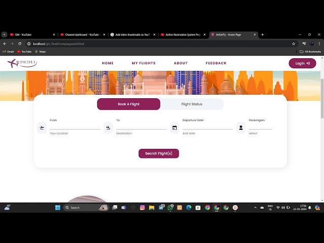 Airline Reservation System Project with Source Code | HTML, CSS, PHP | Final Year Best Project | GM.