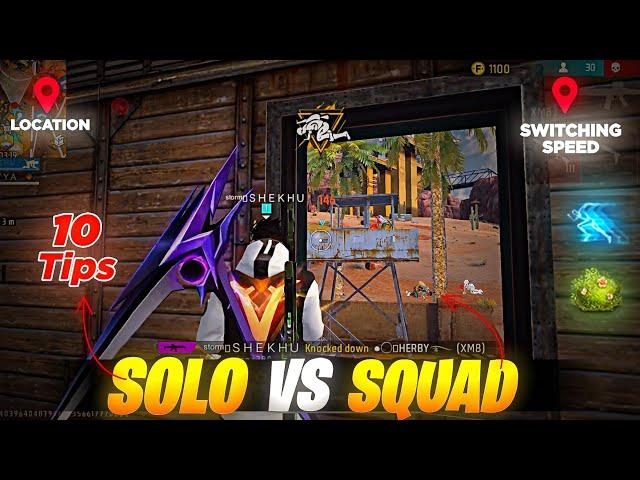 10 TIPS AND TRICKS FOR ( SOLO vs SQUAD )  // HOW TO IMPROVE YOUR GAMEPLAY LIKE "ESPORT" PLAYER