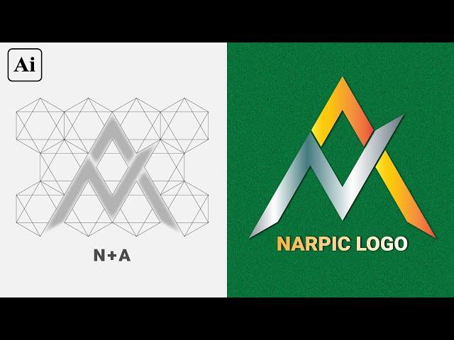 How to design N+A letter Logo in Adobe Illustrator | Super Easy Techniques