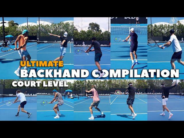 Slow Motion ATP Backhand Technique Compilation | Court Level Double-Handed & One-Handed (4K 60FPS)